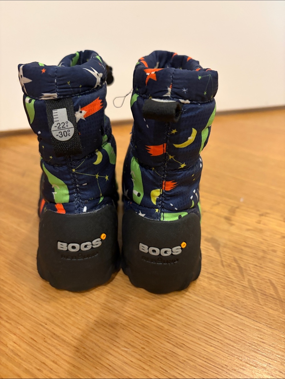Bogs Kids Space Print Snow Boot - Navy with Green & Orange Accents - Picture 5 of 7
